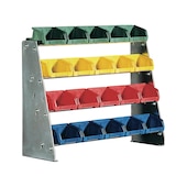 Table-top stand with easy-view storage bins