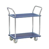 Lightweight table trolley with metal load areas