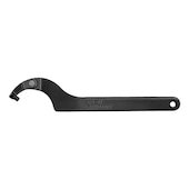 Articulated hook wrench with pin