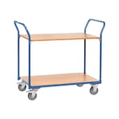 Lightweight table trolley with wooden load areas