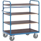 Shelf trolley with adjustable shelves
