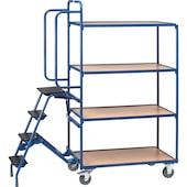Shelf trolley with ladder