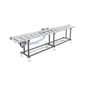 Roller and measuring conveyor system, sturdy construction