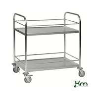 Stainless steel serving trolley C2 with railing