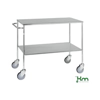 Serving trolley with two stainless steel load areas, KM271