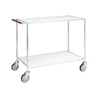 Serving trolley with two load areas in white, load capacity 200 kg