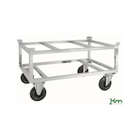 Pallet trolley made of steel, with corner braces, high