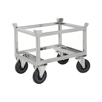 Half-pallet trolley made of steel, zinc-plated, high