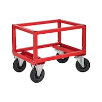 Half-pallet trolley made of steel, height-adjustable