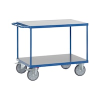 Table trolley with 2 rigid PVC loading surfaces