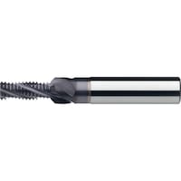 Multi-range thread milling cutter with 45° countersink, solid carbide straight shank HA