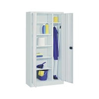 Multi-purpose cabinet with clothes rail and shelves