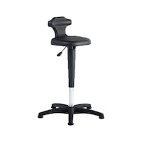 BIMOS perch. stool w. skid base, soft-touch PU foam, seat height adj. 510-780 mm