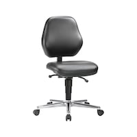 BIMOS swivel work chair, ESD Basic with wheels and faux leather, black