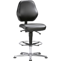 BIMOS swivel work chair, ESD Basic with skid base and faux leather, black