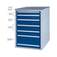 Drawer cabinet system 800 S with 6 drawers