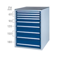 Drawer cabinet system 800 S with 9 SOFT-CLOSE drawers