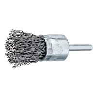 Wire end brushes with crimped wire