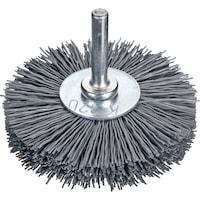 Shaft-mounted cylinder wire brushes with silicon carbide sanding bristles