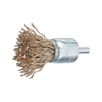 Wire end brushes with crimped stranded wire