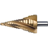Stepped drill bit HSS TiN, straight groove with interchangeable bit