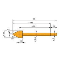 TESA hardened steel gauge slide 5.0–20.0 mm with conical measuring face