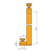 TESA gauge slide carrier for extending the application range, L=302 mm