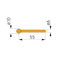 TESA Messeinsatz mit Hartmetall-Kugel 10 mm