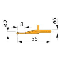 TESA Messeinsatz aus VHM-2 mm Kugeldurchmesser