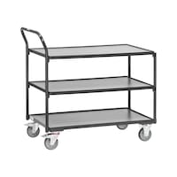 Table trolley with 3 wooden shelves