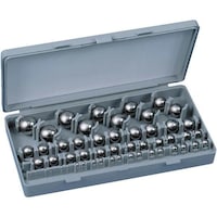 Test balls made of hardened gauge steel