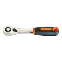 BAHCO 1/4 inch reversible ratchet with slim head, length 150 mm