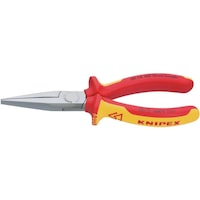 VDE Langbeck flat nose-pliers, flat jaws, with 2-component grip covers