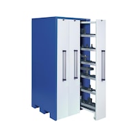 Tool cabinet with 3 vertical pull-outs