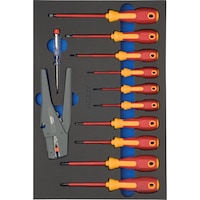 ATORN hard foam insert equipped with VDE screwdriver set, 293x435x30 mm