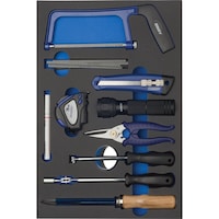 Hard foam insert equipped with tools, universal set