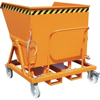 Swarf containers, tip from the forklift operators seat