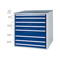 Drawer cabinet system 700 B with 7 drawers