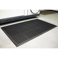 Workplace mat L x W x H 1500 x 900 x 14 mm, open design, black