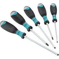 HAZET screwdriver set with striking cap, 5 pieces, slotted and PH