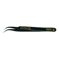BERNSTEIN ESD tweezers, sickel-shaped tips 120 mm