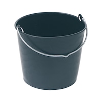 Builder's bucket made of plastic with metal handle