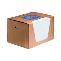 Oil-Only absorbent mats, white, in dispenser box