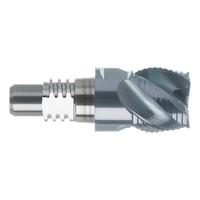 Solid carbide MTC roughing cutter for interchangeable head system