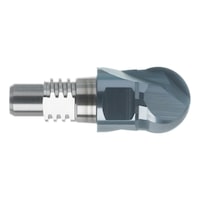 Solid carbide HSC ball cutter for interchangeable head system