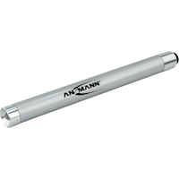 ANSMANN X15 silver LED penlight with metal housing, 134 mm long