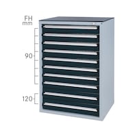 Drawer cabinet system 550 S with 10 SOFT-CLOSE drawers