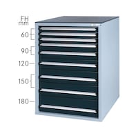 Drawer cabinet system 700 S with 9 SOFT-CLOSE drawers