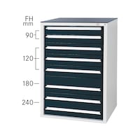 Drawer cabinet system 550 S with 7 drawers