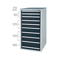 Drawer cabinet system 700 S with 10 drawers